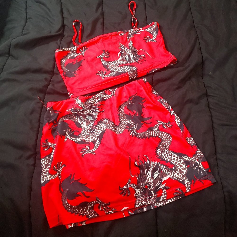 Red 2-Piece Mini Dress